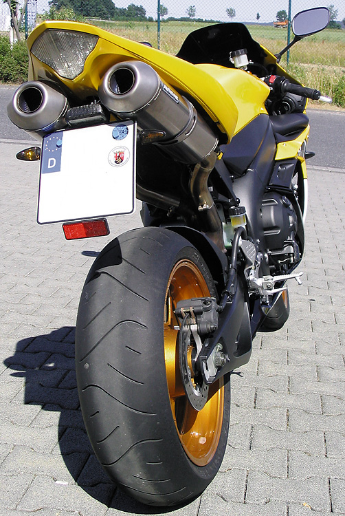 Bodis uitlaat dempers RVS/Titanium Yamaha YZF-R1 2004-2006 Oval Q2