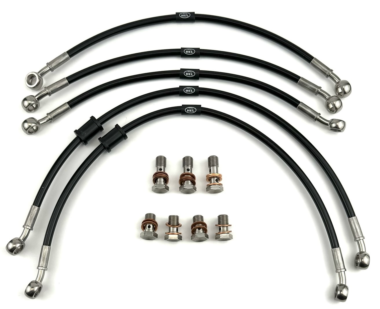 HEL remleidingen Yamaha FJ1200 met anti duik 1986-1987 S voor- en achterzijde